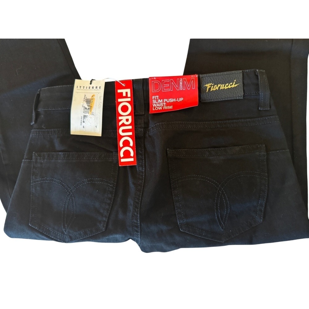 Fiorucci Slim Push-Up Jeans Women's 26 US 2/4 Black Made in Italy Y2K NWT